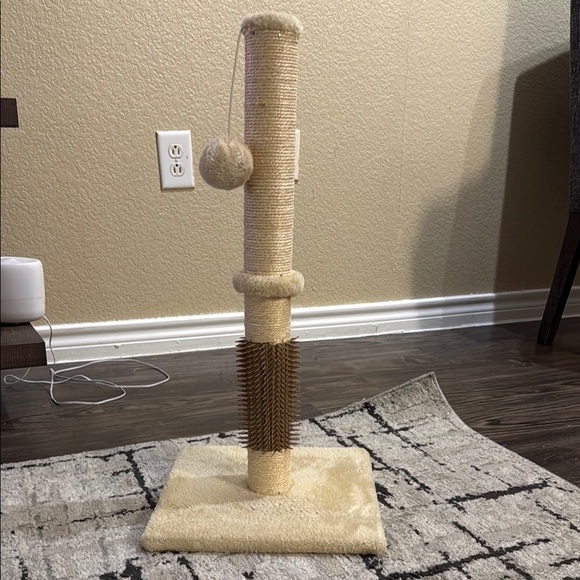 Beige Cat Scratching Post with Toy - Picture 1 of 2